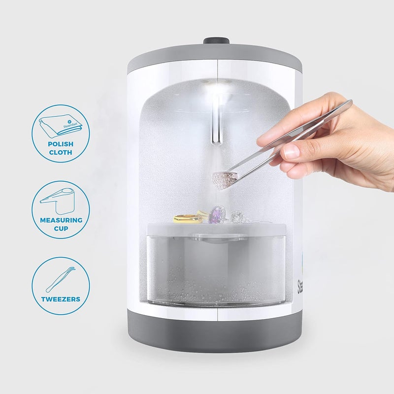 Steamfast SF-1000 JULE Steam Jewelry Cleaner, LED Lighting, Chemical Free, 15 Minute Run-Time, Included Cleaning Accessories, 12-Ounce Water Tank, Quick Heat-Up Time, White - Image 2