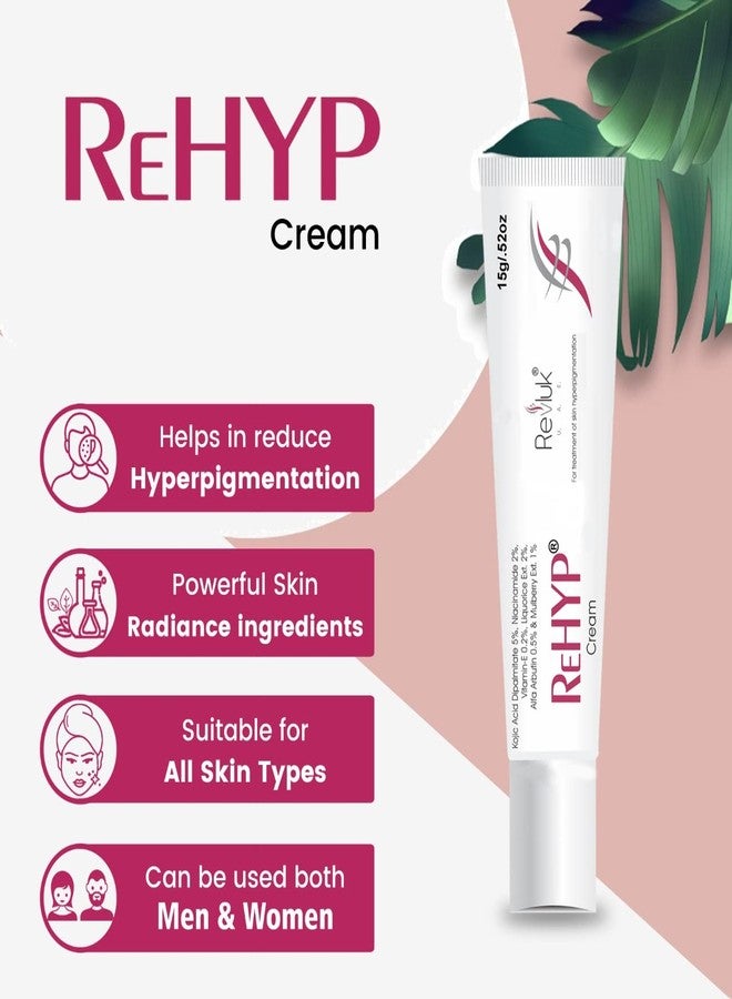 Revluk Rehyp Pigmentation Cream for Women - Dark Spot Remover, Brightening Face Cream with Kojic Acid & Alpha Arbutin - Paraben-Free, Dermatologically Tested - 15g - Image 3