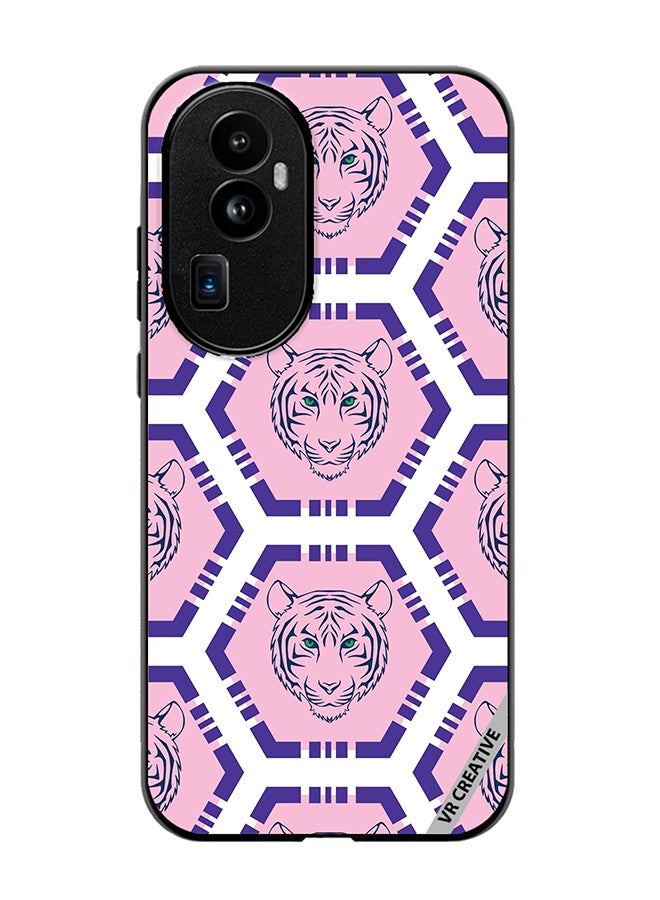 VR CREATIVE Protective Case Cover For Oppo Reno 10 Pro Plus Tiger Pink And Purple Design Multicolour - Image 1