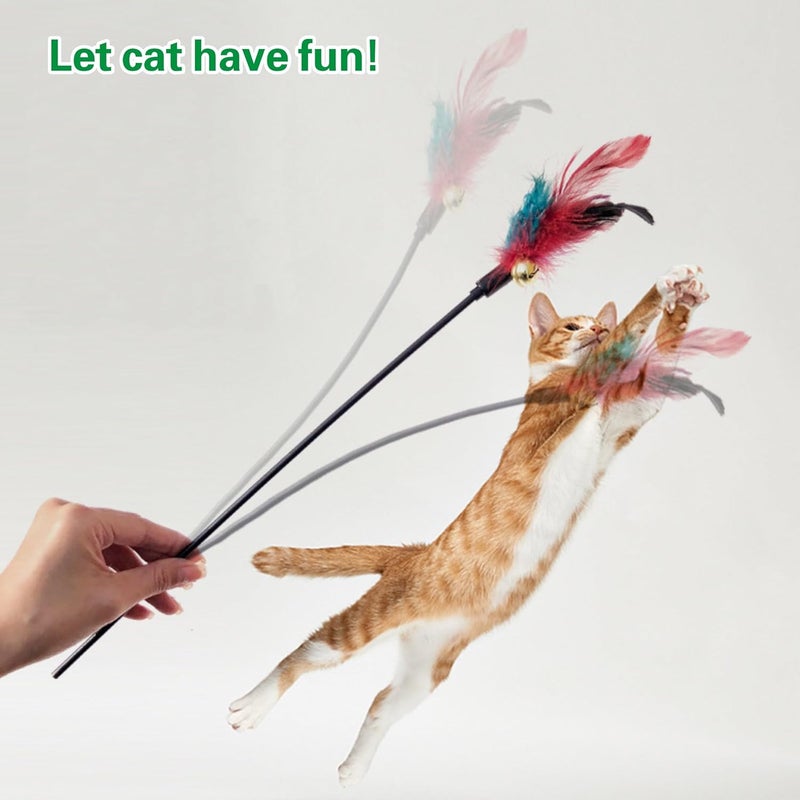 4 Pcs Cat Toy Feather Wand - Interactive Teaser Wand for Cats - Image 5
