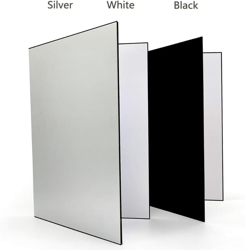 Smiledrive ® 3-in-1 Photography Reflector Board – Foldable Light Diffuser for Product Photography, Camera Reflector Panel for Still Life & Tabletop Shoots – 42 x 30 cm Black, White & Silver Reflectors - Image 2