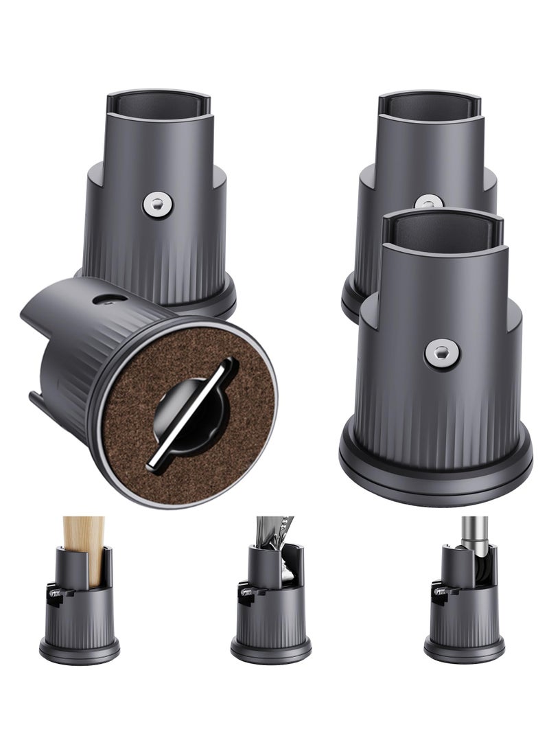 Adjustable Bed Risers with Arc-Shaped Retaining Clip, Fit Legs Diameter from 0.59–1.65 Inch, Elevation in Heights 2.36 Inch Heavy Duty Bed Risers Supports Up to 5000 Lbs(Gray, 4 Pack) - Image 1