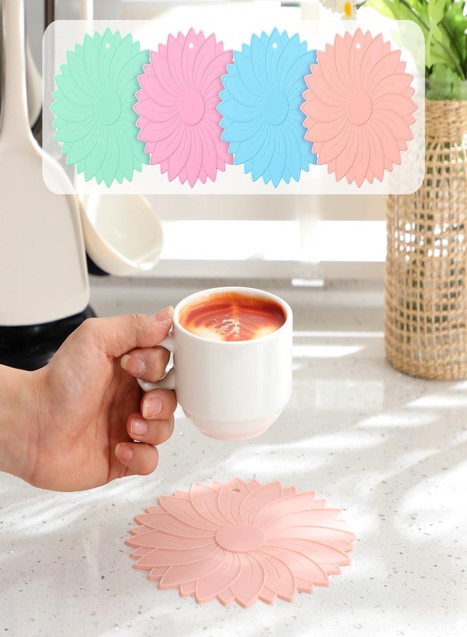 Maxdot 4 Pcs Large Rubber Jar Opener Pad Jar Opener 6.10 Inch Multi Function Non Slip Jar Opener Resistant Coasters for Weak Arthritis Hands Seniors Easy Opening (Macaron Colors) - Image 4