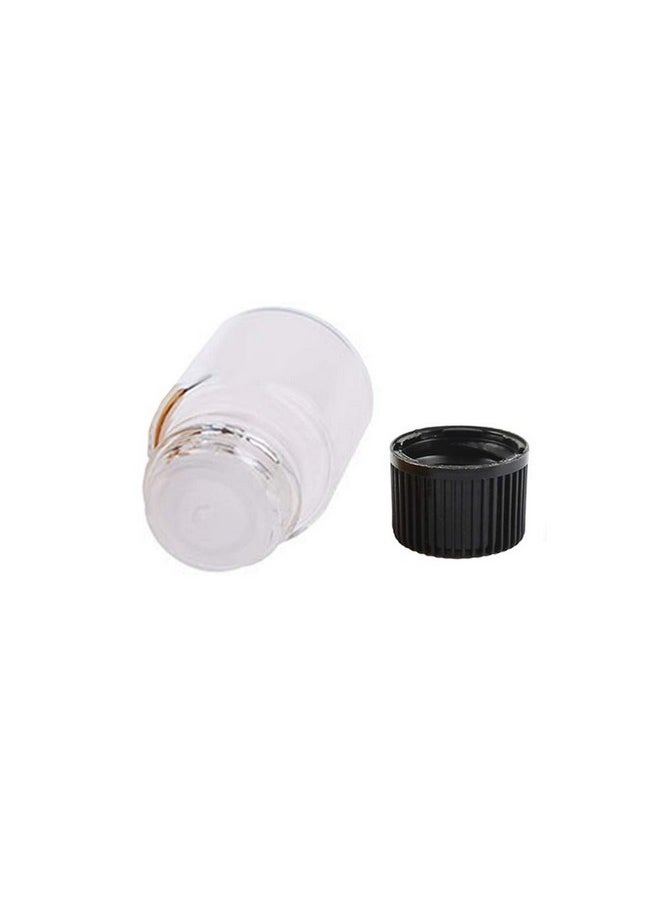 Teensery 20 Pcs 1Ml Mini Glass Bottles Clear Essential Oil Vials Empty Cosmetic Sample Containers With Black Lid For Essential Oilsperfumesaromatherapy (1 Ml)  - Image 4
