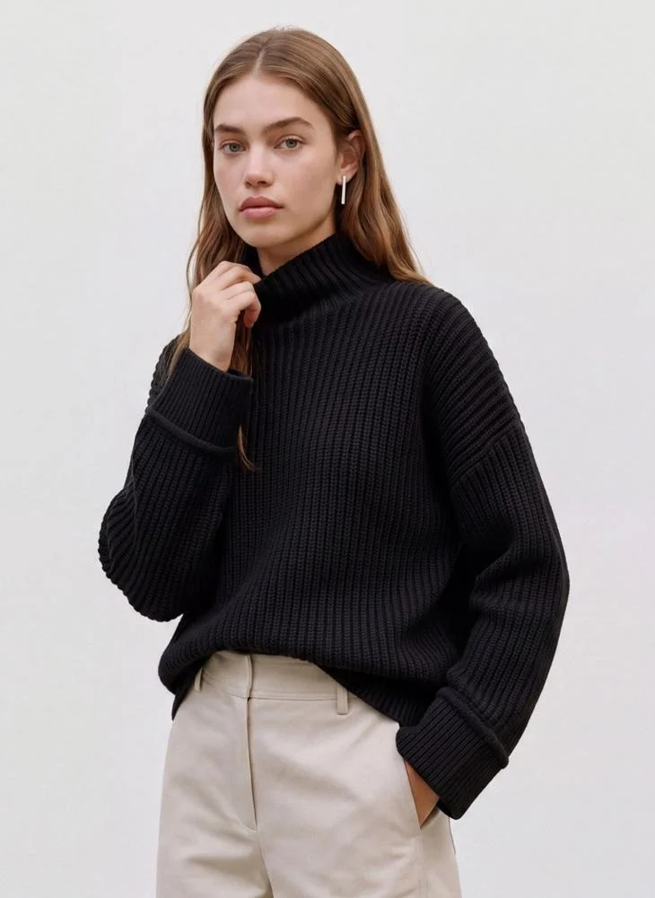 Topshop Knitted Long Sleeve High Neck Jumper