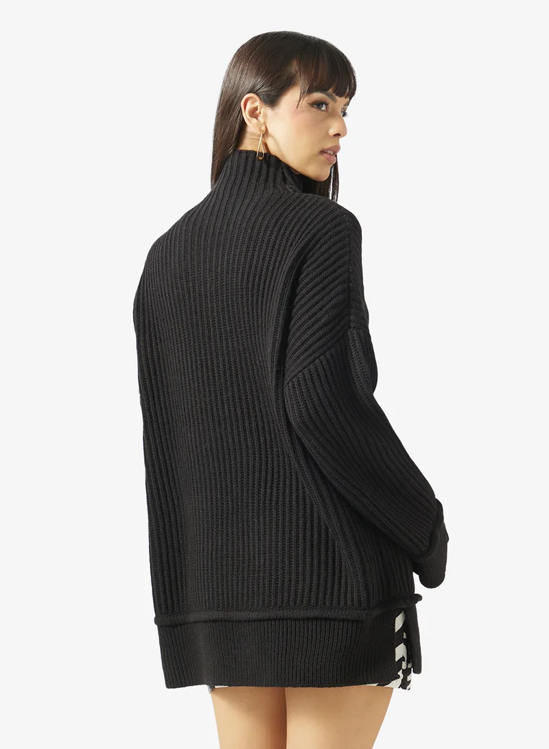 Topshop Knitted Long Sleeve High Neck Jumper