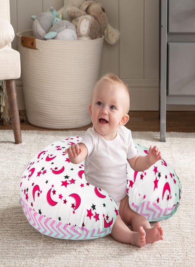 VParents Multipurpose Baby Feeding Nursing Cum Maternity Pillow for New Born Cotton, Months, Recommended for Maternity, Nursing, Medical Galaxy (Pink) 110706 - Image 2