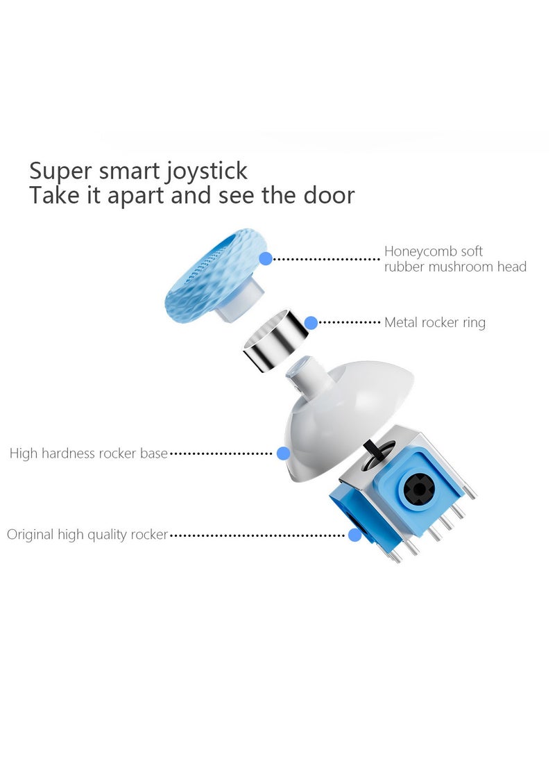 Bluetooth Gaming Controller with Mechanical ons, Rubberized Back, RGB Lighting, Macro Function, Turbo Mode, and Adjustable Dual Vibration – Wireless Gamepad for Ultimate Gaming Experience(White  Blue) - Image 2