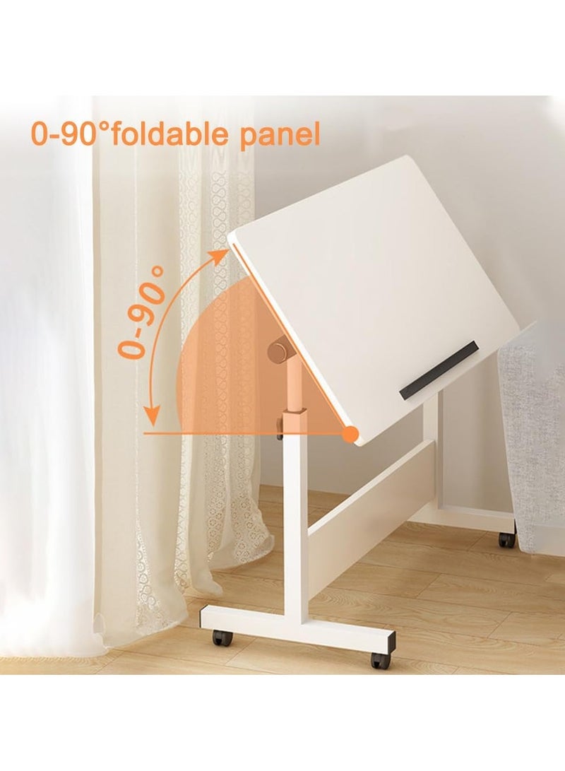 DubaiGallery Rolling Desk Adjustable Height,Rolling Computer Cart,Portable Laptop Desk,Small Adjustable Home Office Desk,Rolling Laptop Desk,Small Portable Desk - Image 3