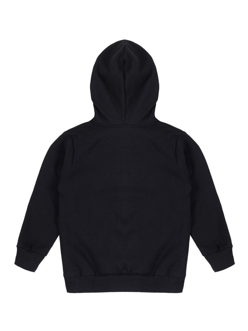 KiddoPanti Boys & Girls-Child Cotton Blend Solid Full Sleeve Zip Front Open Hooded Regular Sweatshirt, Black, 8-10Y, 8-10 Years - Image 3