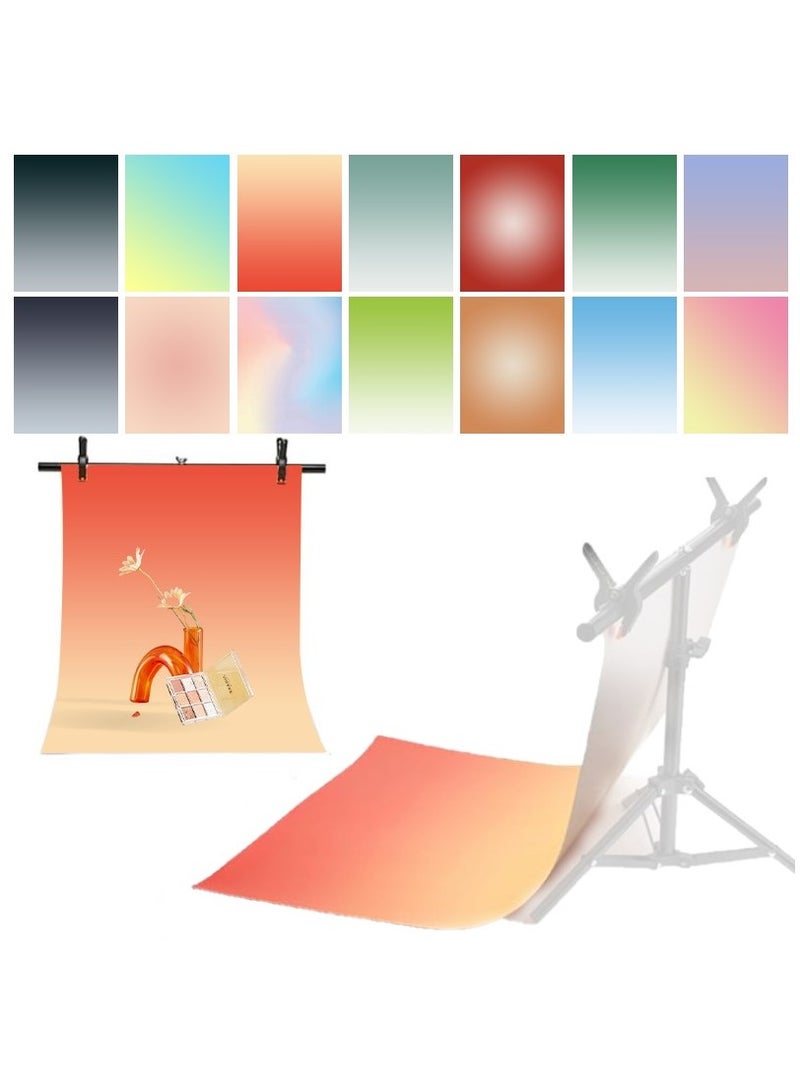 RATSAW 7 Pack 14 Patterns Original Design Photography Gradual Background Paper with Stand Double-Sided Waterproof Reusable 57 x 87 CM Morandi Photo Tabletop Backdrops for Food Jewelry Cosmetics Makeup - Image 1