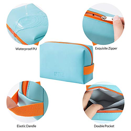 N/P Cosmetic Bag Makeup Bags for Women PU Leather Waterproof Washable Small Makeup Pouch Travel Bags for Portable Toiletries Pink - Image 2
