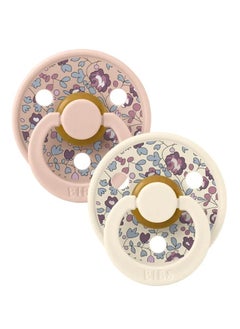 BIBS Pacifier DeLux (Latex) Baby 2-piece - Eloise White/Pink