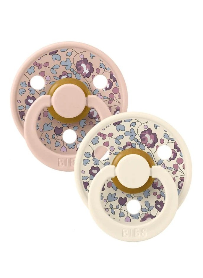 Baby - BIBS Pacifier DeLux (Latex) Baby 2-piece - Eloise White/Pink - Image 1