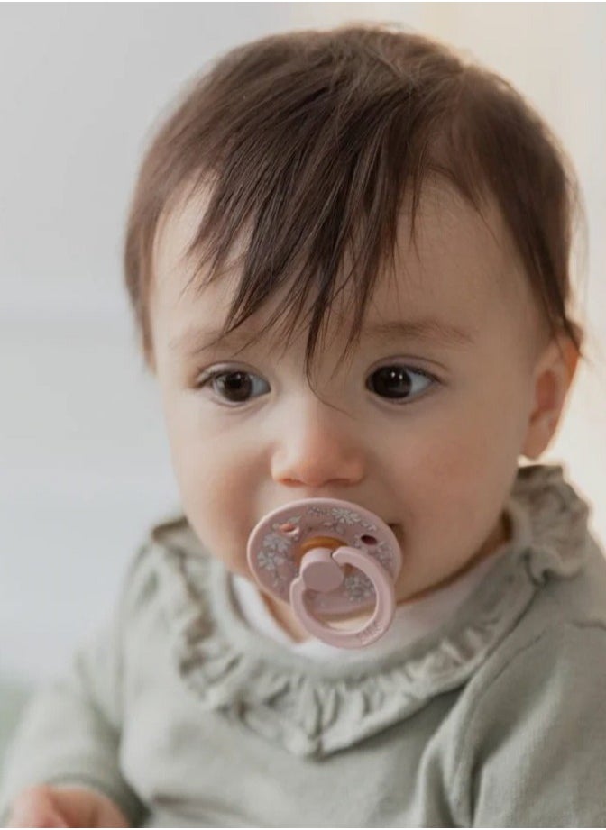 Baby - BIBS Pacifier DeLux (Latex) Baby 2-piece - Eloise White/Pink - Image 1