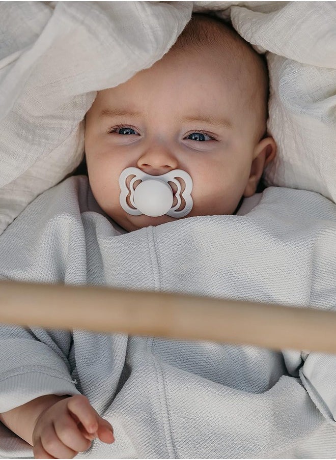 BIBS - Pack of 2 Supreme Silicone Pacifier S1 - Ivory And Blush - Image 1