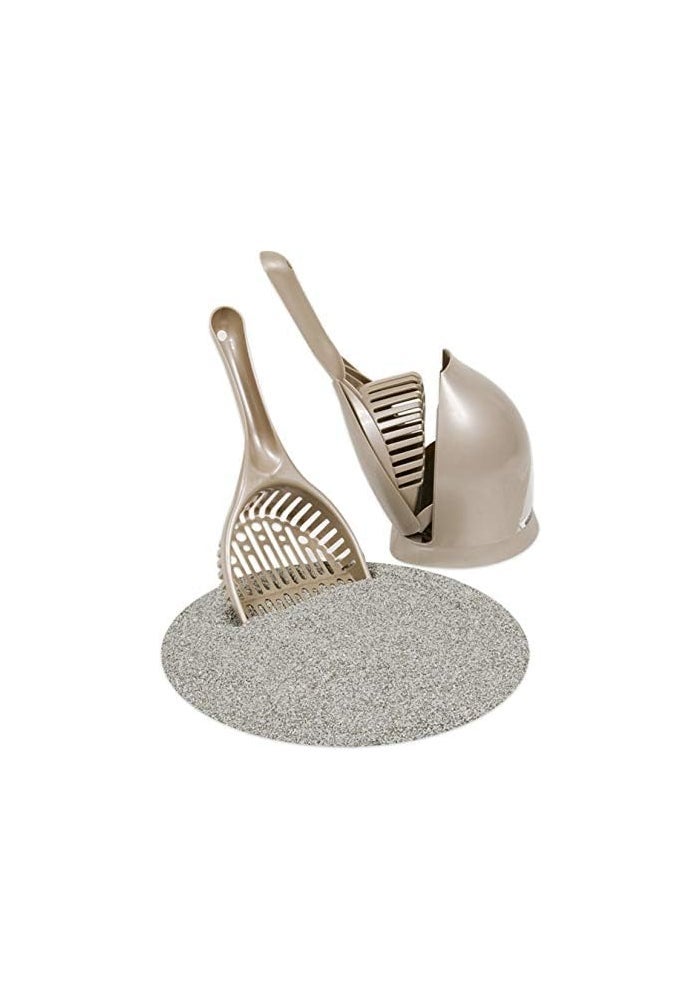 Petmate Scoop-n-Hide Clean Litter Scoop with Storage Unit - Brushed Nickel - Image 2