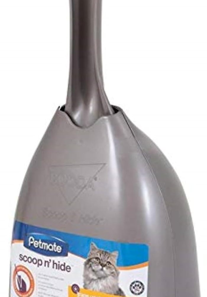 Petmate Scoop-n-Hide Clean Litter Scoop with Storage Unit - Brushed Nickel - Image 1