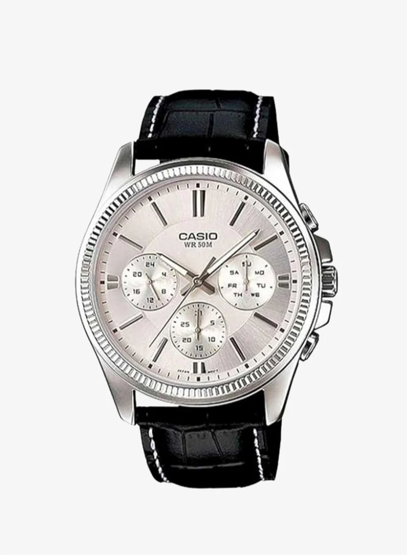 CASIO Men's Leather Analog Watch MTP-1375L-7AVDF - 35 mm