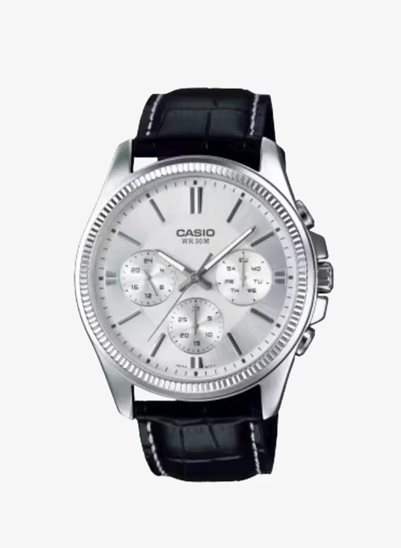 CASIO Men's Leather Analog Watch MTP-1375L-7AVDF - 35 mm