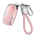 JOYEAR for Toyota Key Fob Cover with Key chain Compatible with 20252026 Camry 4Runner20192026 Land CruiserMirai20212026 Venza Hilux Grand Highlander Tundra BZ4XCorollaPriusSilverPink - Image 2