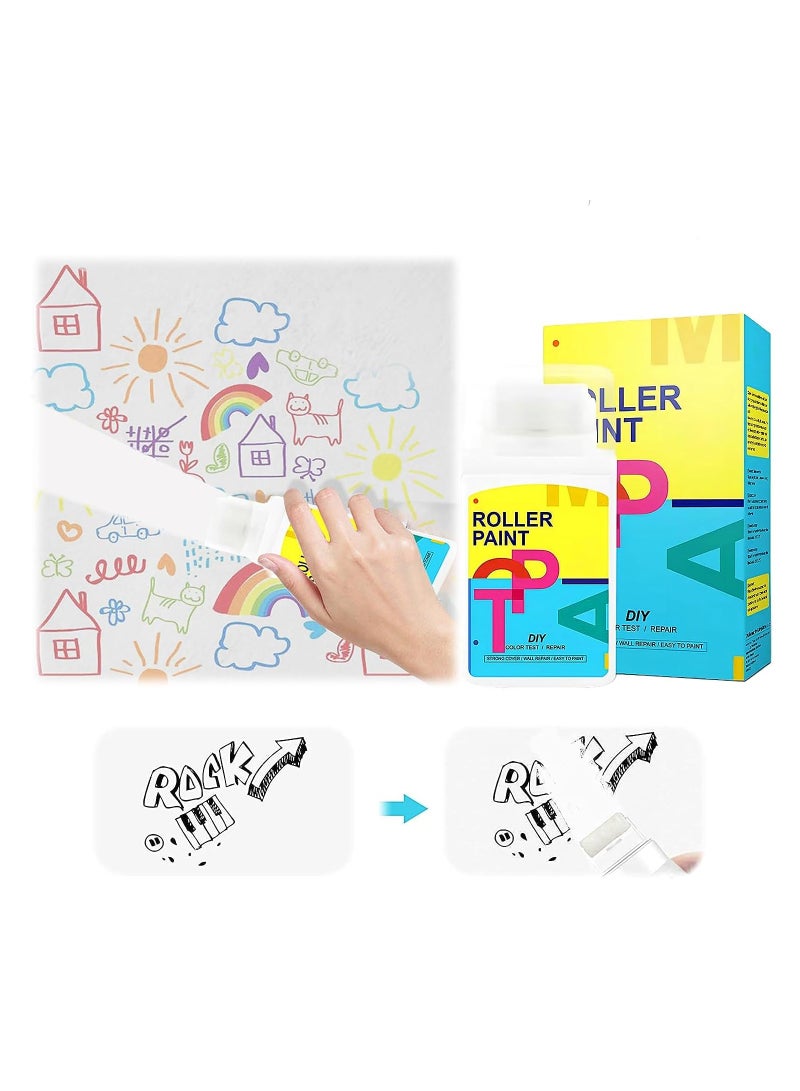 SYOSI Wall Repair Paste Small Roller, Wall Roller Brush Set Tool, Fast Cleaning Stain Wall Repair, Suitable for Repairing Latex Paint Wall DIY Creation Repair Wall Stains, White- 100g - Image 1