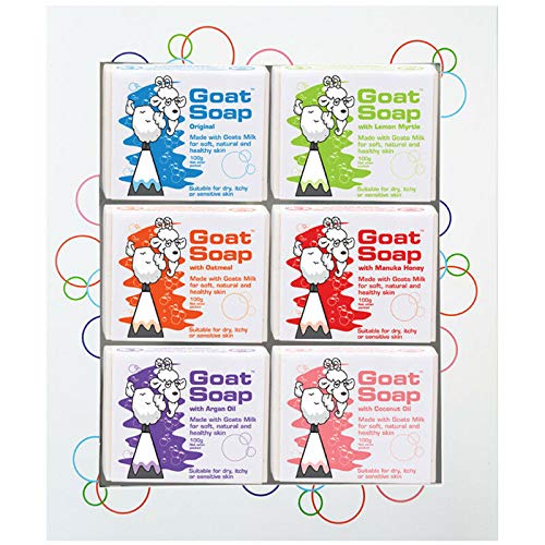 Goat Soap Gift Set Pure Australian Goat Milk Moisturizing Soap Bars Signature Scents Original Manuka Honey Lemon Myrtle Coconut Oil Argan Oil  Oatmeal 35 Ounce 6Pack  Variety