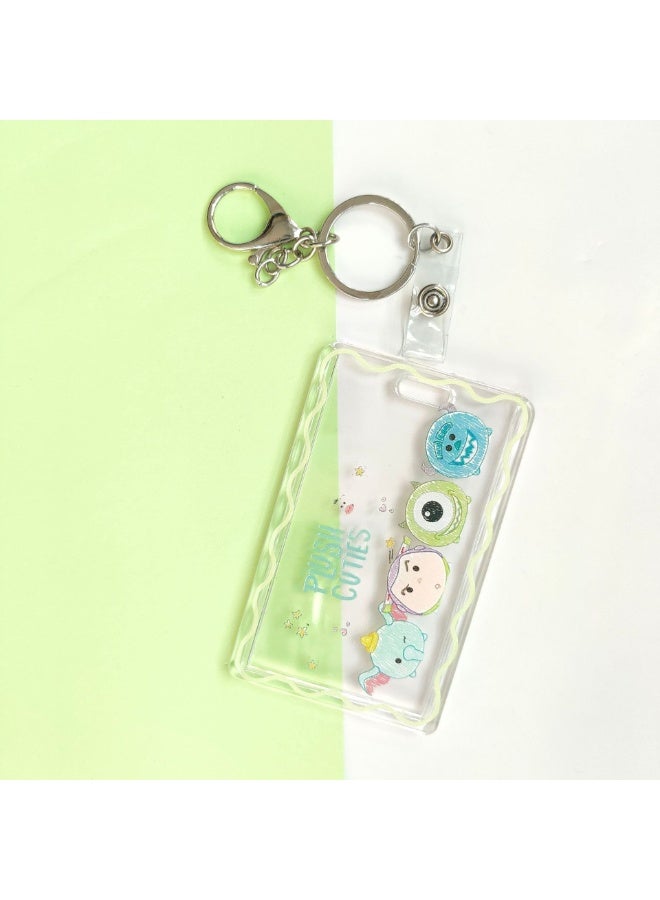 NIBEMINENT 1 - Piece Disney Kpop Photo Card Holder Pendant Key Chain ID Badge Holder ID Card Holder Photo Card Protector for School ID Office ID Access Card for Women Girls