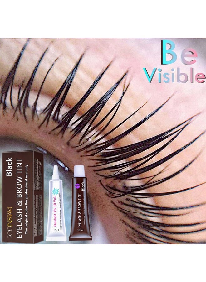 Libeauty Lash Tint Kit Black, 15ml Eyelash Dye, Full Brow Tint Set With Tools, DIY Eyelash Eyebrow Tinting Makeup At Home, Be Voluminous And Energetic For 6 Weeks(Black Stain Permanent Mascara Tint) - Image 5