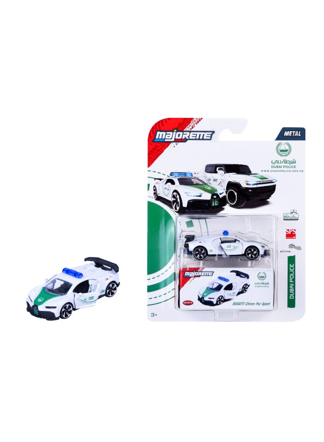 Majorette Dubai Police Deluxe Series Single Pack Die Cast – Bugatti Chiron (1:64 Scale) – Die-Cast Toy Car for Kids & Collectors - Image 1