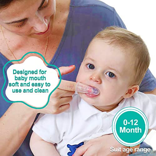 Bassion Baby Toothbrush Set, 6 Pcs Soft Infant Finger Toothbrush with 6 Boxes, Newborns Toddler Silicone Baby Tooth Brush 0-6 Months 6-12 Months - Image 2