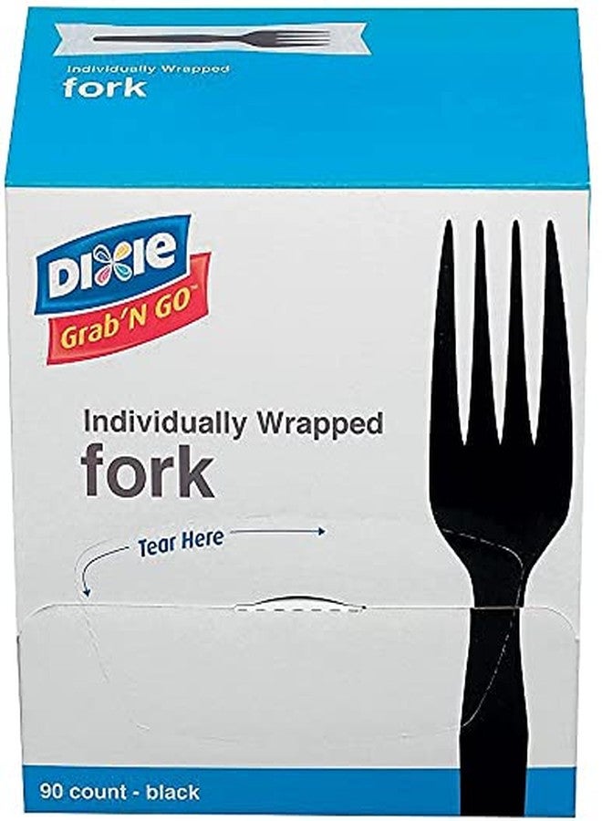 Dixie أدوات تناول الطعام المغلفة من ديكسي FM5W540PK، شوك، سوداء، 90/علبة - Image 3