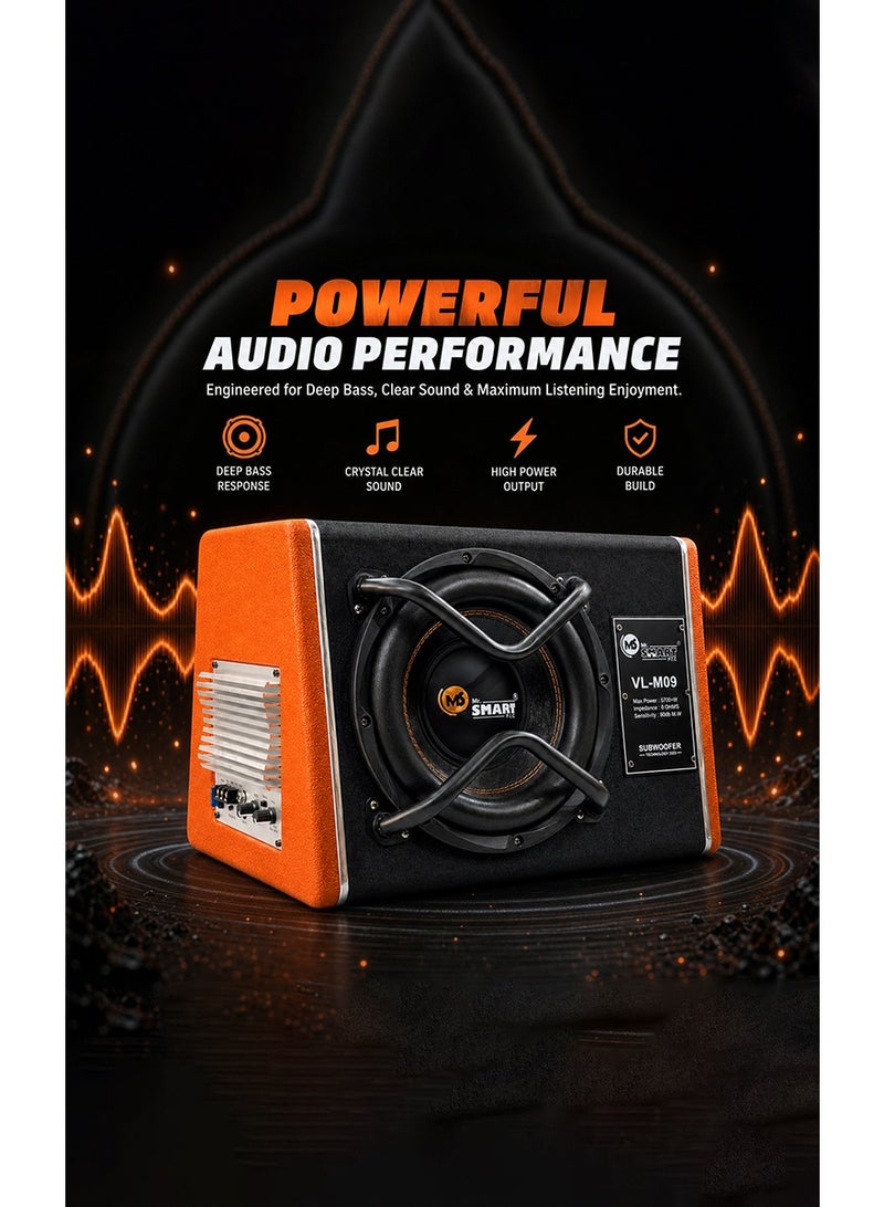MR.SMART Mr. Smart 10" Active Powered Car Subwoofer with Built-In Amplifier, 5700W Max Power, Deep Bass Speaker System, Compact Under Trunk Audio Solution for Cars, SUVs & Trucks - Image 5