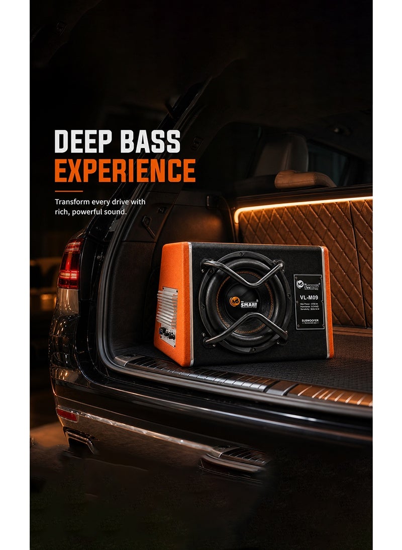 MR.SMART Mr. Smart 10" Active Powered Car Subwoofer with Built-In Amplifier, 5700W Max Power, Deep Bass Speaker System, Compact Under Trunk Audio Solution for Cars, SUVs & Trucks - Image 4