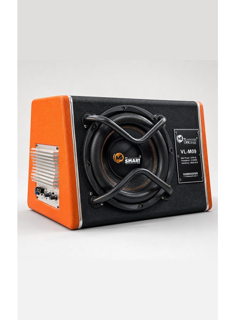 MR.SMART Mr. Smart 10" Active Powered Car Subwoofer with Built-In Amplifier, 5700W Max Power, Deep Bass Speaker System, Compact Under Trunk Audio Solution for Cars, SUVs & Trucks - Image 1