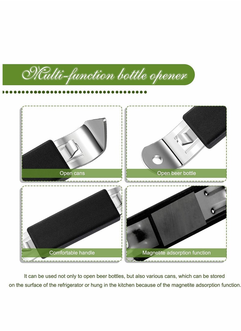 Magnetic Bottle Openers Classic Stainless Steel Punch Opener Can Tapper Bottle Opener with Magnet for Refrigerator Camping and Traveling