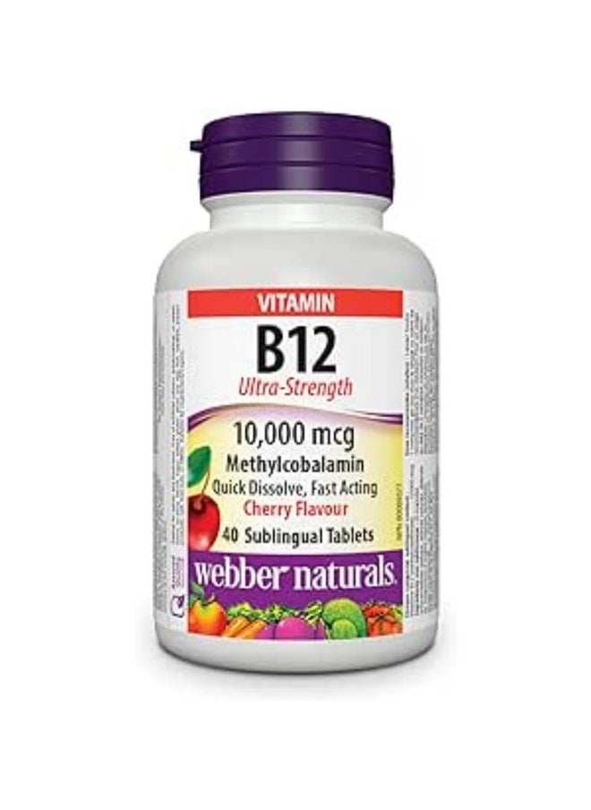 Webber Naturals B12 Ultra-Strength 10,000 mcg ·, Cherry Flavour, 40 Sublingual Tablets - pzsku/Z4C7BB2CCF704BA592404Z/45/_/1739864815/22211365-dbc1-419f-bf6c-d2ee1c09c254