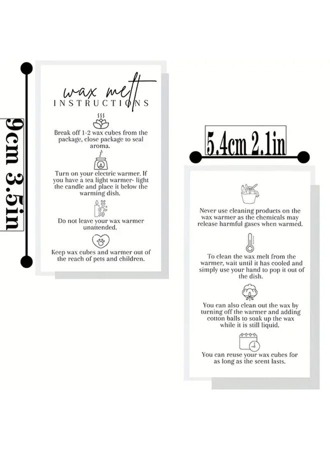 Wax Melt Cards 50pcs Minimalist White And Black Design Instructions Cards - Image 2