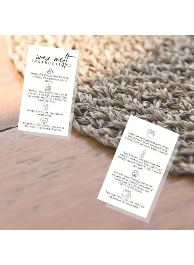 Wax Melt Cards 50pcs Minimalist White And Black Design Instructions Cards - Image 4