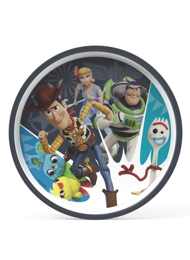 زاك ديزاينز زاك! مجموعة أواني طعام ديزني وبيكسار توي ستوري 4 مكونة من 5 قطع من البلاستيك المتين والفولاذ المقاوم للصدأ تتضمن زجاجة مياه وطبق 8 بوصة وشوكة وملعقة ووعاء 6 بوصة مناسبة للأطفال من سن 3 سنوات فما فوق - Image 2