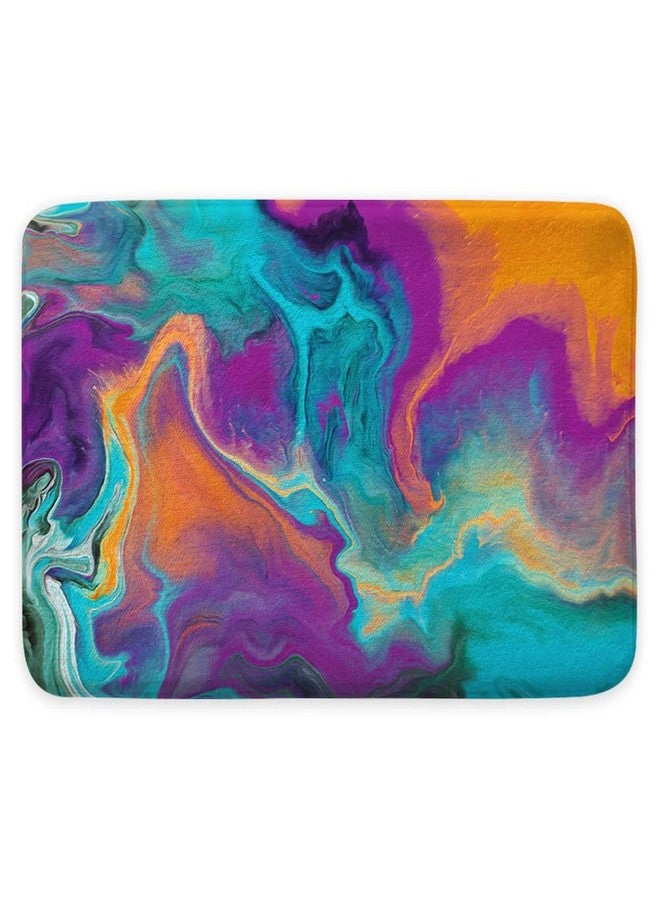 Bzhilja Abstract Art Colorful Bath Rug,Orange Purple Teal Yellow Blue Fabric Bathroom Decor Non Slip Bath Mats, Bath Rug Sets for Bathroom Bedroom Kitchen Outdoor Indoor,17x29 Inch - Image 2