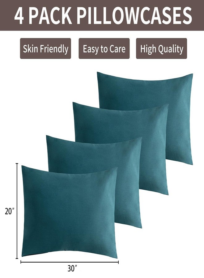 mini panda minipanda 4 Pieces of Pillowcase inches Microfiber (20x30 (4 Piece), Blue-Green) - Image 3