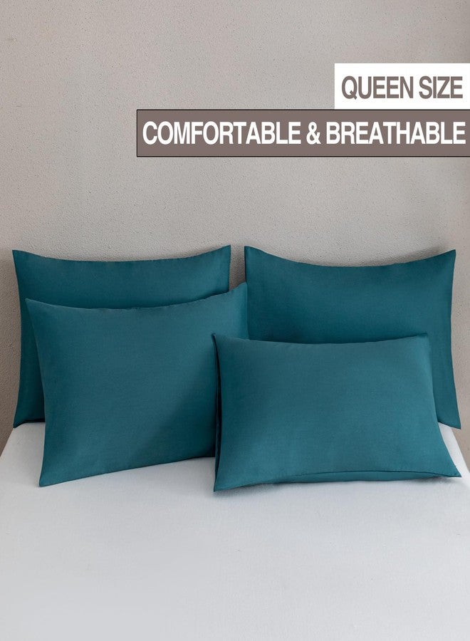 mini panda minipanda 4 Pieces of Pillowcase inches Microfiber (20x30 (4 Piece), Blue-Green) - Image 2