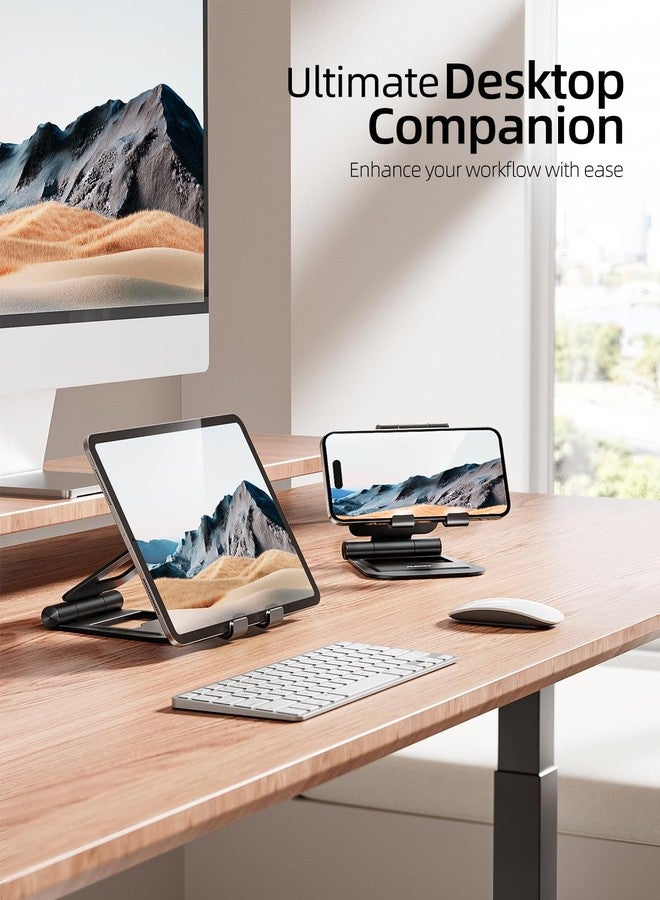 NULAXY Double Foldable iPad Stand, Fully Adjustable Desktop Tablet Holder, iPad Accessories for the Office, Compatible with 4-11 Inch Mobile Devices, iPad Pro/Air/Mini, iPhone Pro/Max/Plus, Black - Image 5