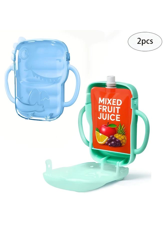 Blue Green Baby Bag Holder Reusable Leak Proof Dishwasher Safe Food Container - Image 4