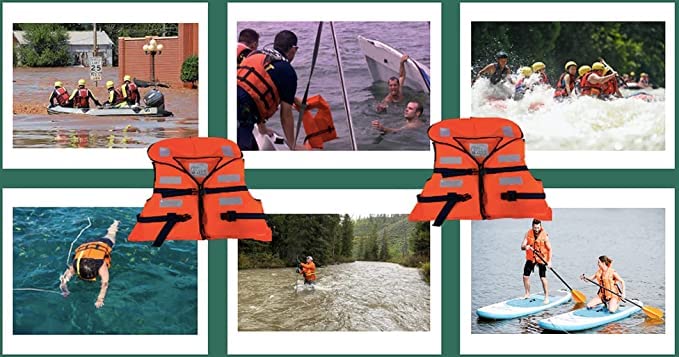 TheMujtaba Life Jacket (Pack of 1) Polyster Fabric for Adult Safety Jacket Along with Whistle for Swimming, Boating, - Image 3