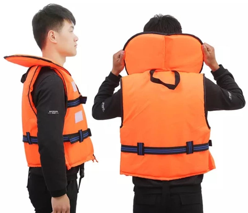 TheMujtaba Life Jacket (Pack of 1) Polyster Fabric for Adult Safety Jacket Along with Whistle for Swimming, Boating, - Image 2