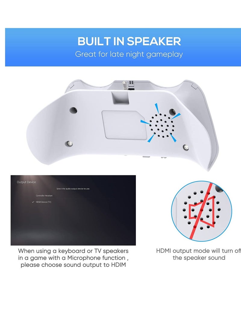 Controller Keyboard for PS5, Mini Rechargeable Gamepad QWERTY Keypad Wireless Bluetooth Chatpad with 47 Silicone Keys, Voice Chat Speakers, 3.5mm Headphone Audio Jack - Image 3