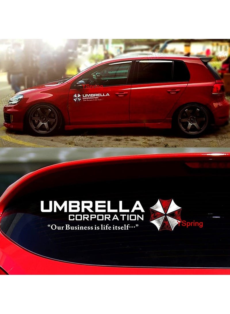 Umbrella Corporation Car Window Decals Auto Resident Evil Biohazard Vinyl Stickers for Car Motorcycle Truck Wall Laptop 1 Pair(Style I-white-19.7 in*5.9 in) - Image 3