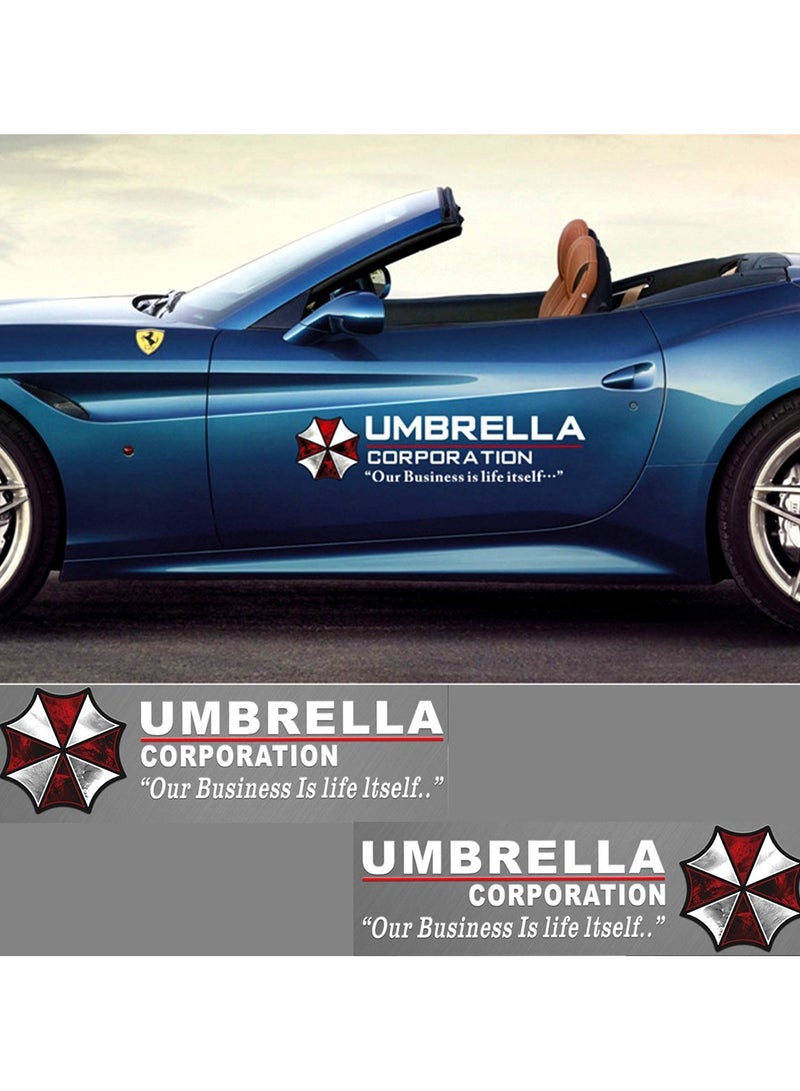 Umbrella Corporation Car Window Decals Auto Resident Evil Biohazard Vinyl Stickers for Car Motorcycle Truck Wall Laptop 1 Pair(Style I-white-19.7 in*5.9 in) - Image 1